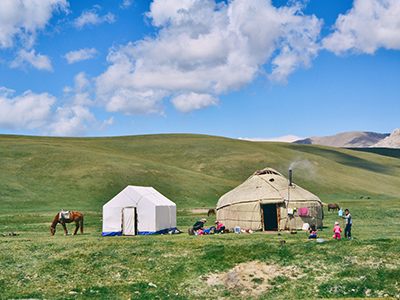 Yurt camping in Mongolia scenery